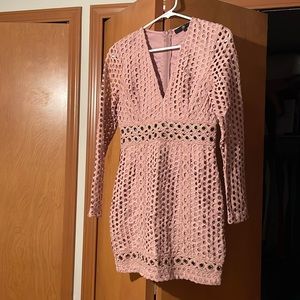 Long sleeve pink dress